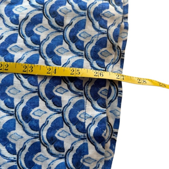 Sigrid Olsen 100% Linen Tunic Blouse Women’s Medium Blue White 3/4 Sleeve Beach - Picture 7 of 10